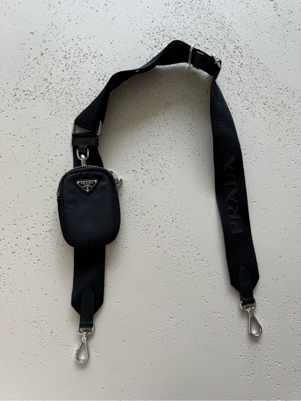 Prada Re-Edition 2005 detachable logo strap with pouch